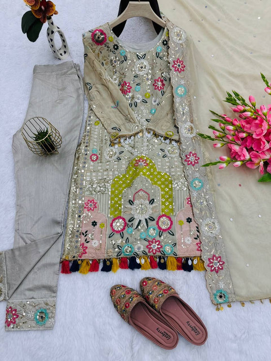 Light Green Designer Party Wear Look Gown