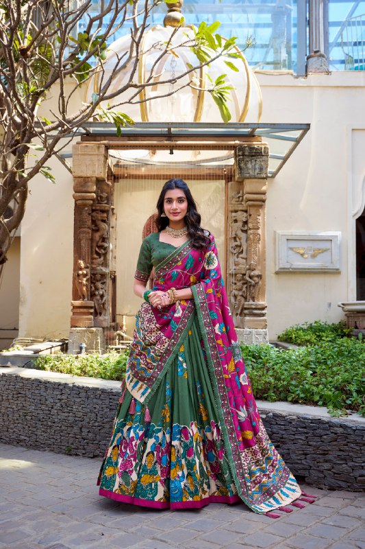 Pink And Green lehnaga chholi