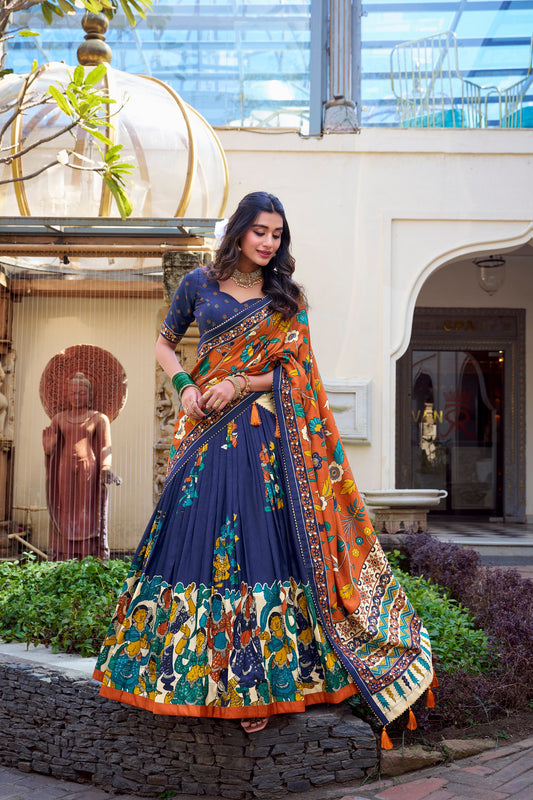 Blue And Orange lehnaga chholi