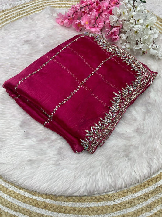 RED New Patty Wear Launching Designer saree Success
