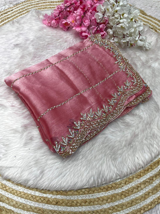 PINK New Patty Wear Launching Designer saree