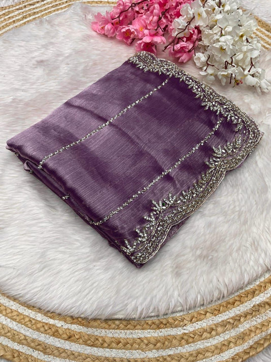 Wine New Patty Wear Launching Designer saree
