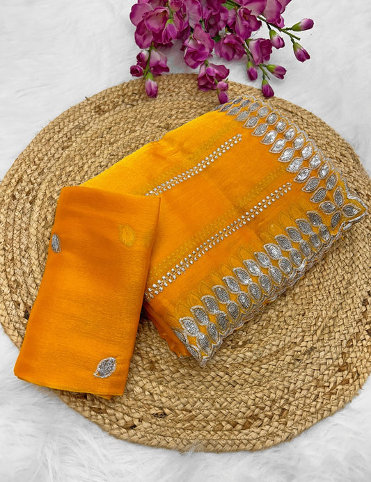 Belcon Yellow Pure soft zimmy choo silk sarees with amazing