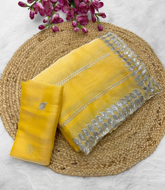 Belcon Lite Yellow Pure soft zimmy choo silk sarees with amazing
