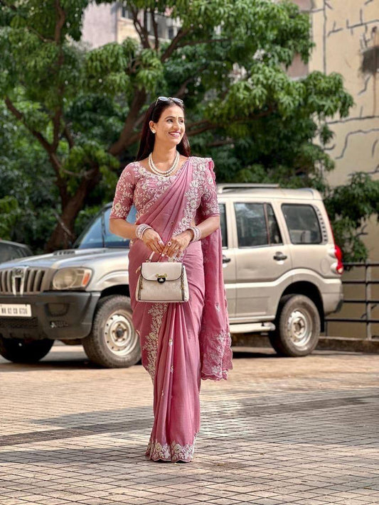 Bhakti Party Wear Soft Pure chinon silk Saree